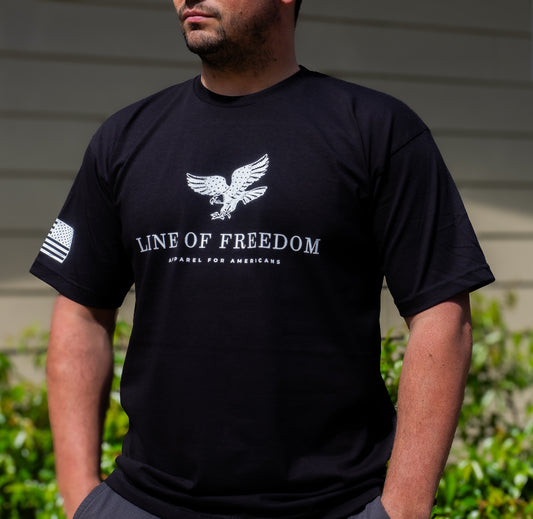 Eagle Front Tee in Black
